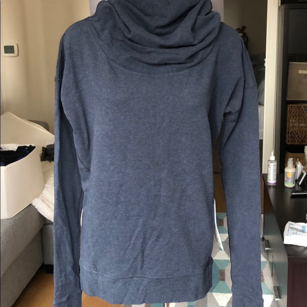 NWT Lululemon Stress Less Hoodie Heathered Blue 6